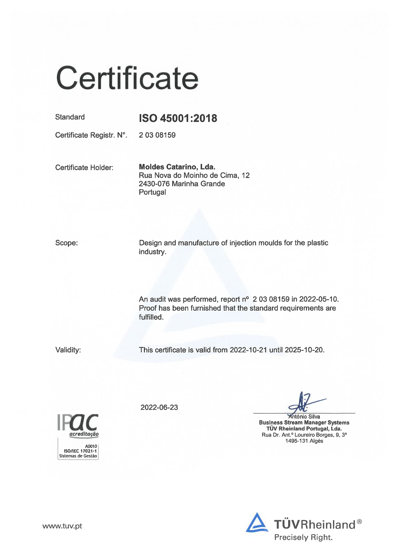 Certification ISO45001
